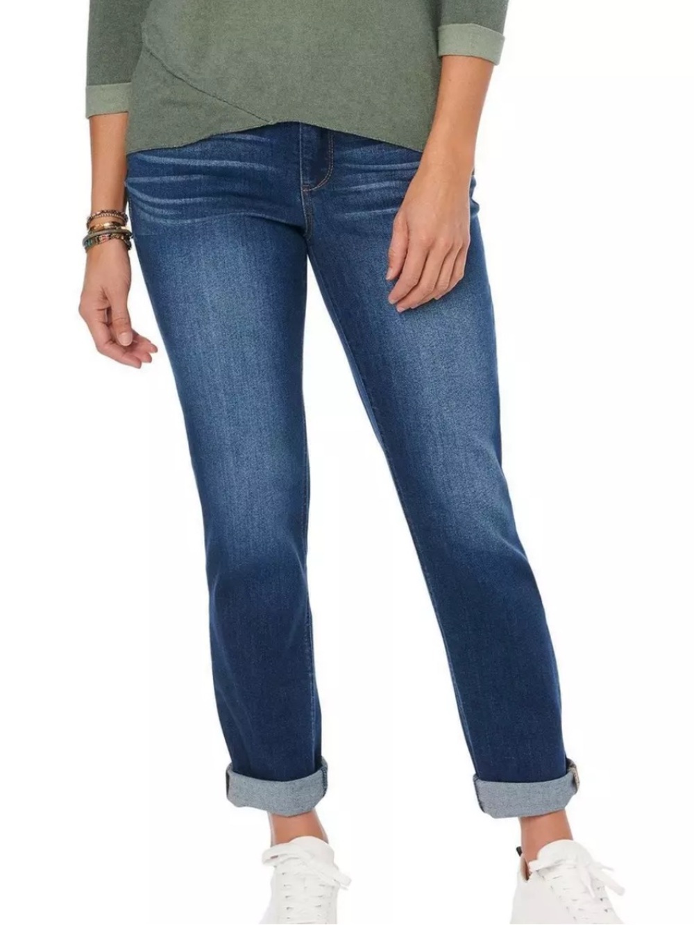 Democracy | "Ab"solution® Cuffed Blue Denim Girlfriend Jeans Sz 18W
